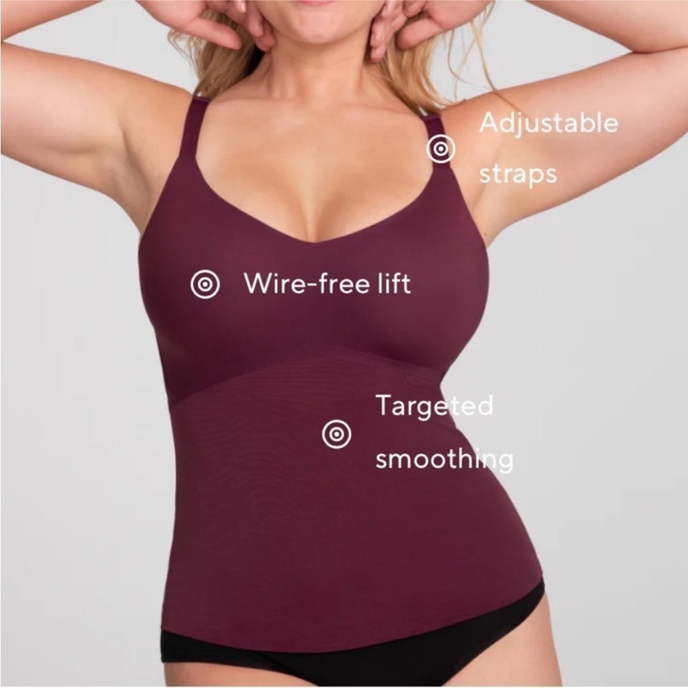 Honeylove LiftWear Adjustable Cami Tank Top Rose Tan Smoothing Underwire-free 1X - Picture 8 of 8